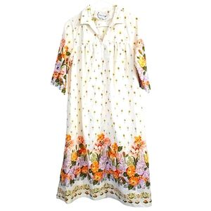 Vintage Models‎ Coat Womens Housecoat Nightgown Pajamas 12 Relaxed Lounge Tulips